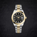 Vibepage Royal Two-Tone – Luxury Gold & Silver Steel Watch with Diamond Markers