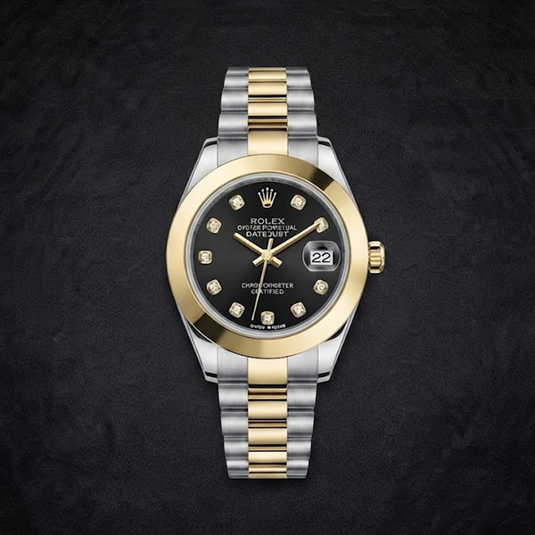 Vibepage Royal Two-Tone – Luxury Gold & Silver Steel Watch with Diamond Markers