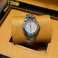 Vibepage Diamond Pavé Rainbow Gemstone Luxury Edition – Iced-Out Rainbow Statement Watch