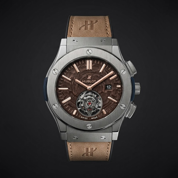 Vibepage Executive Tourbillon – Luxury Brushed Titanium & Tan Leather Watch for Men