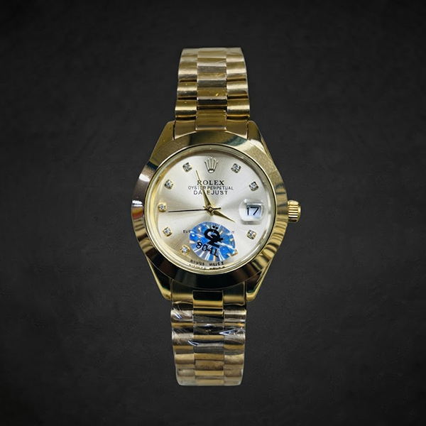 Vibepage Royal Silver Sapphire – Luxury All-Silver Steel Watch with Ocean Blue Dial