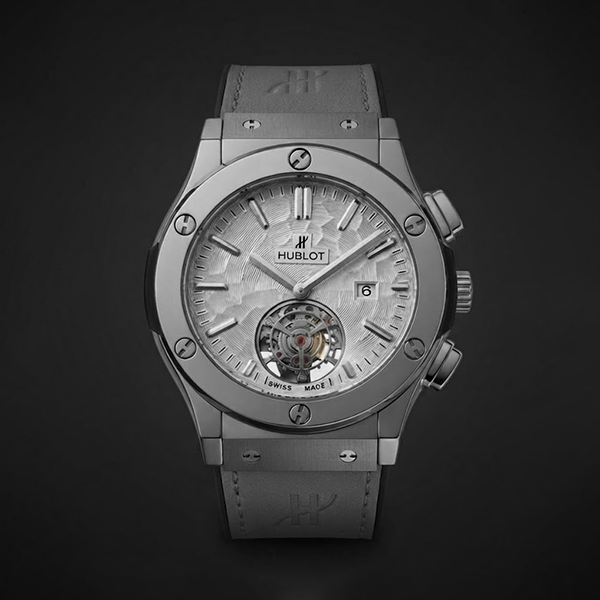 Vibepage Platinum Tourbillon – Luxury Metallic Silver & Slate Grey Watch for Men