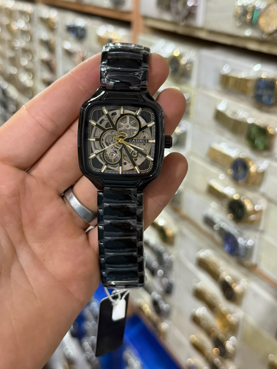 Vibepage Square Skeleton Avant-Garde – Modern Geometric Openwork Watch