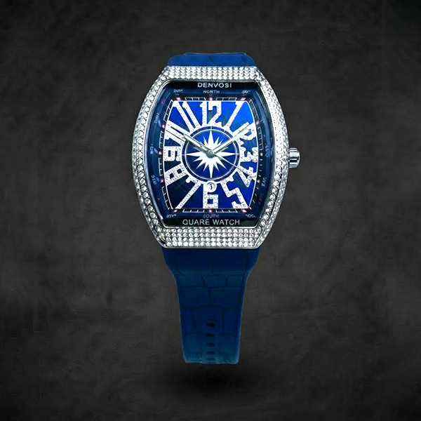 Vibepage Vanguard Iced Edition – Luxury Tonneau Watch with Crystal Bezel
