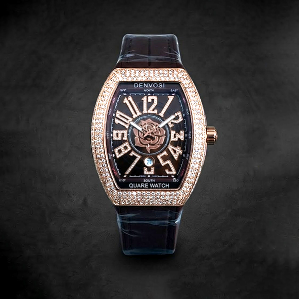 Vibepage Vanguard Iced Edition – Luxury Tonneau Watch with Crystal Bezel