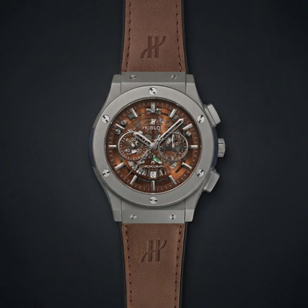 Vibepage Bronze Skeleton Chronograph – Titanium & Warm Brown Leather Watch for Men