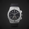 Vibepage Obsidian Tourbillon – Luxury Textured Black & Brushed Steel Watch for Men