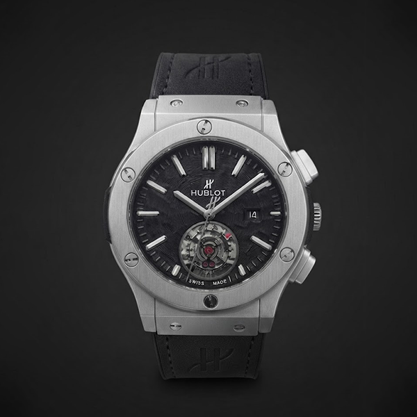 Vibepage Obsidian Tourbillon – Luxury Textured Black & Brushed Steel Watch for Men