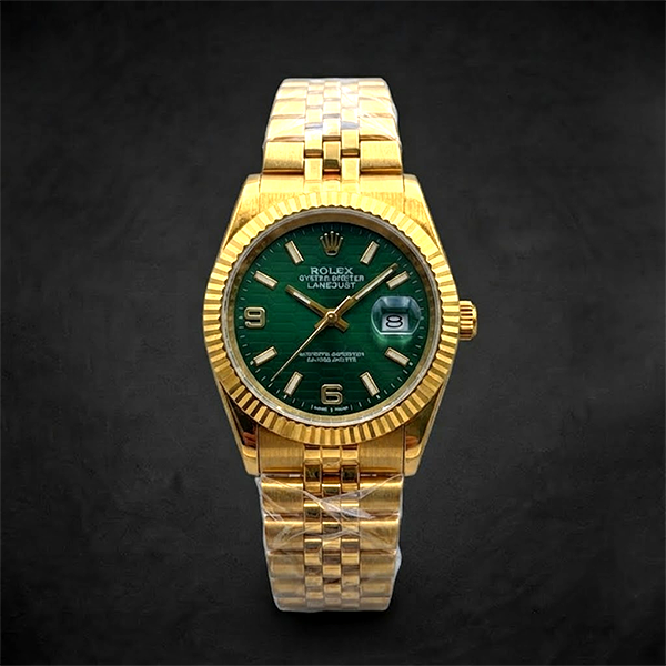 Vibepage Datejust Motif Edition – Classic Fluted Bezel Watch with Geometric Dial