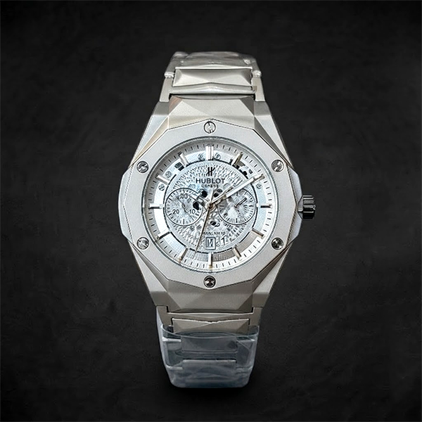 Vibepage Geometric Sculpted Chrono – Multi-Faceted Architectural Chronograph Watch
