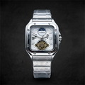 Vibepage Square Screw Open-Heart Celestial – Exposed Screw Bezel Complication Watch