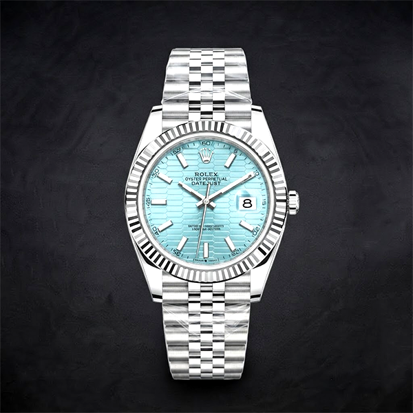 Vibepage Datejust Motif Edition – Classic Fluted Bezel Watch with Geometric Dial