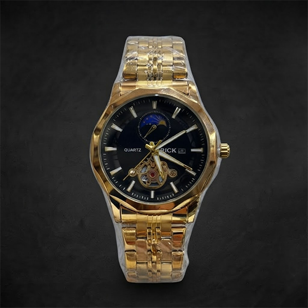 Vibepage Celestial Open-Heart Executive – Sun & Moon Phase Open-Heart Watch