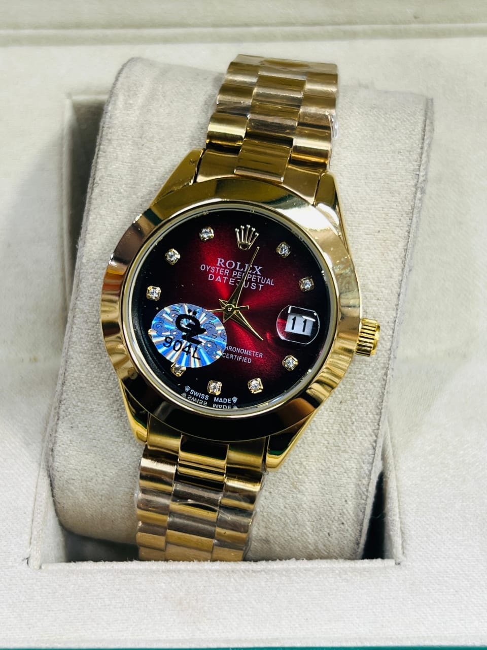 Vibepage Monarch Two-Tone – Luxury Gold & Silver Steel Watch with Midnight Blue Dial