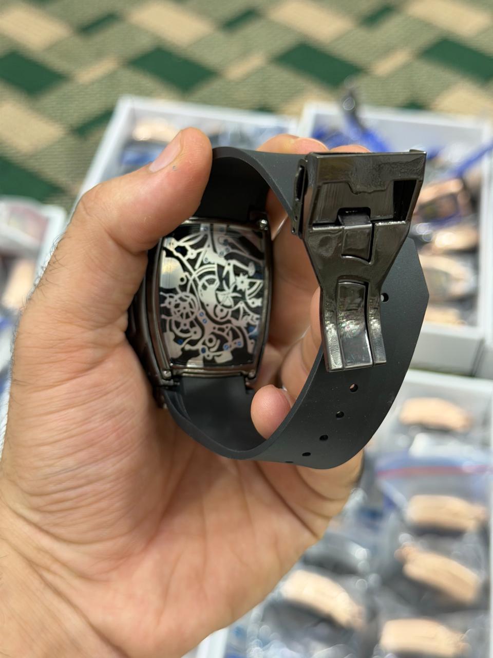 Vibepage Vanguard Iced Edition – Luxury Tonneau Watch with Crystal Bezel