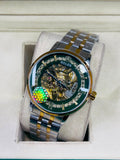 Vibepage Skeleton Crown Royale – Openwork Dial Watch with Engraved Roman Markers
