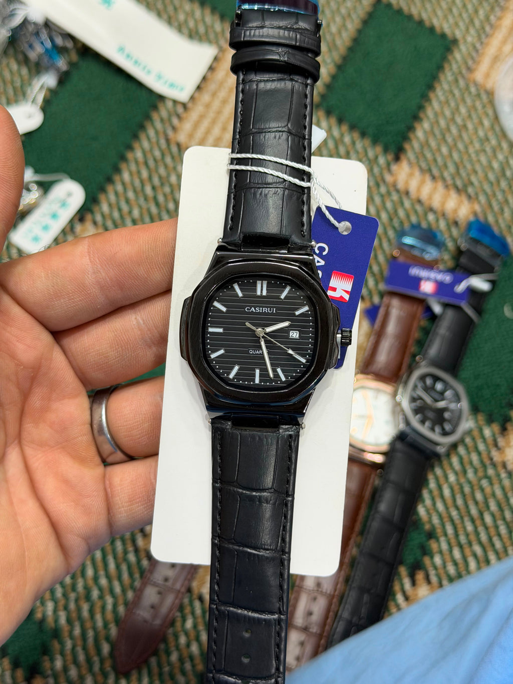Vibepage Heritage Horizontal Classic – Elegant Octagonal Bezel Watch with Ribbed Dial