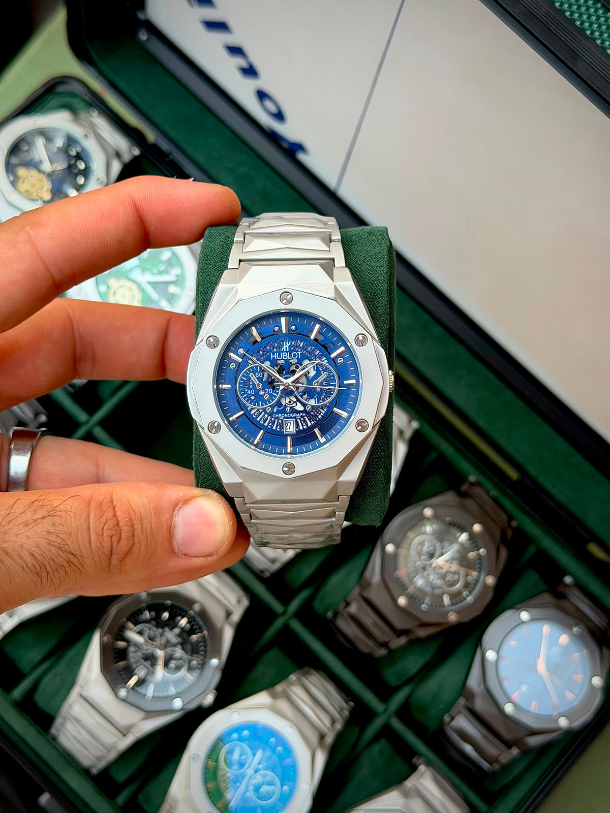 Vibepage Geometric Sculpted Chrono – Multi-Faceted Architectural Chronograph Watch