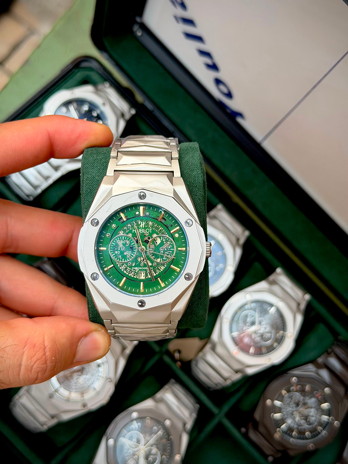 Vibepage Geometric Sculpted Chrono – Multi-Faceted Architectural Chronograph Watch