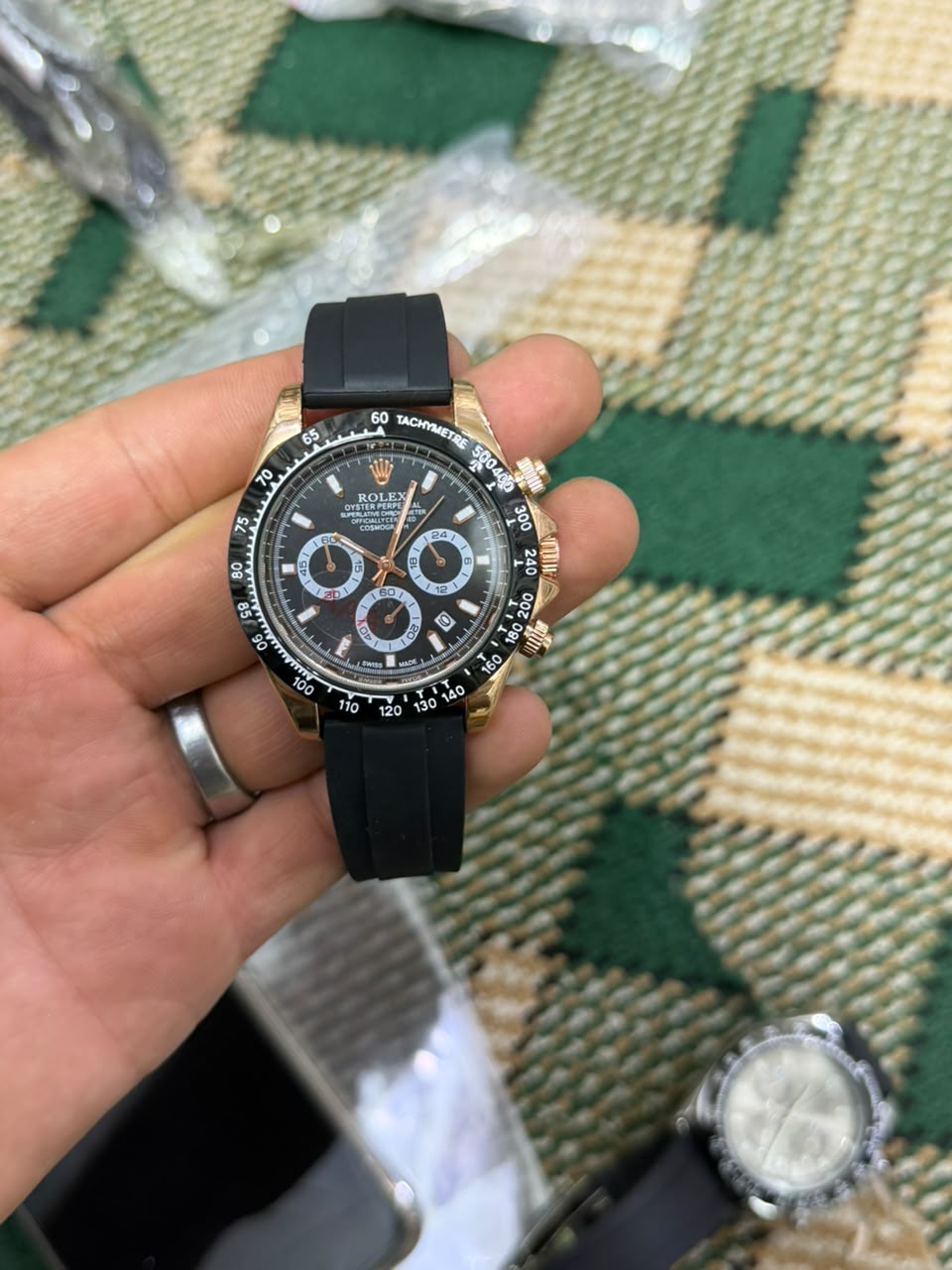 Vibepage Royal Octagon Gem Chrono – Gem-Set Bezel Luxury Chronograph Watch