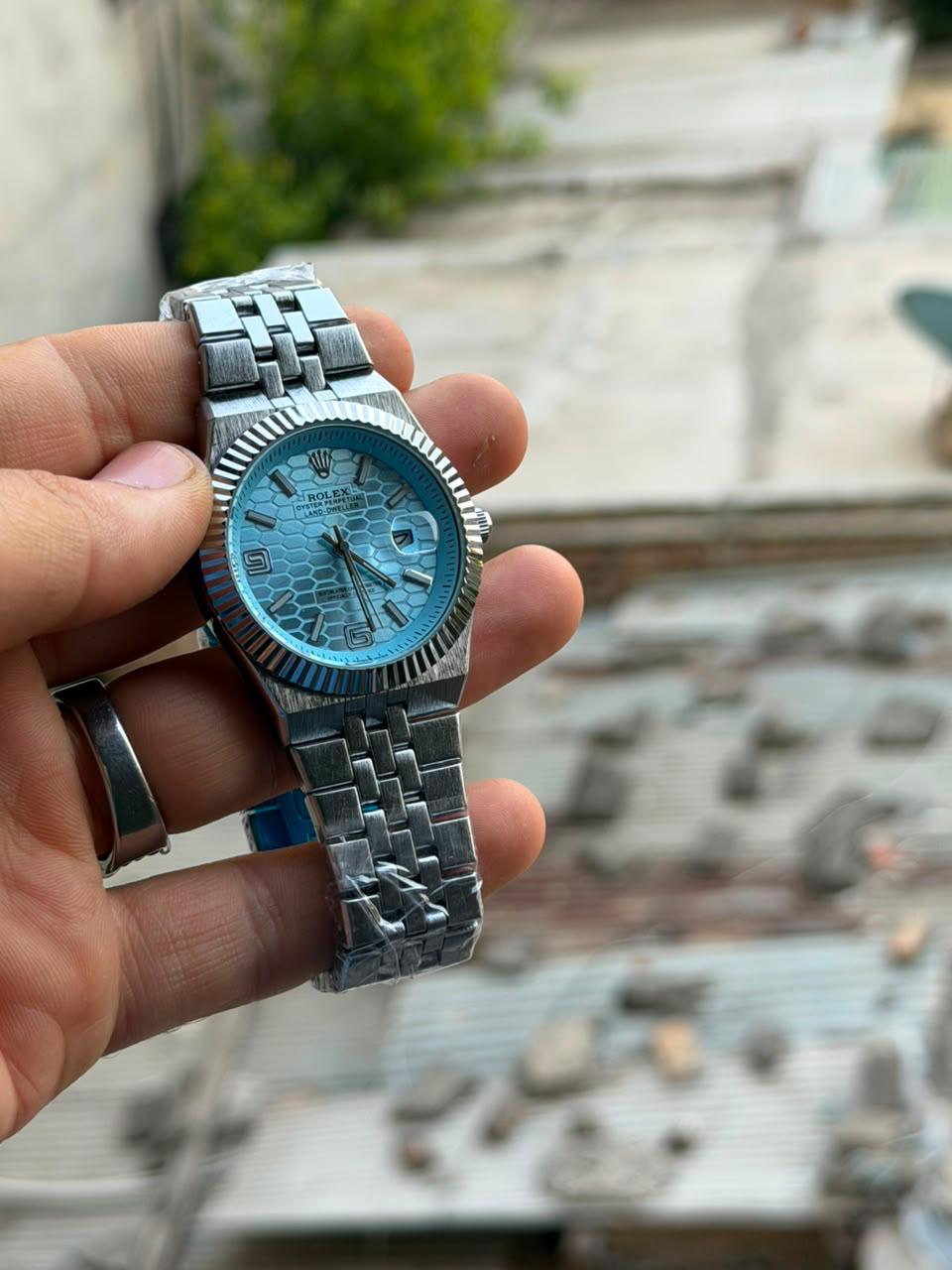 Vibepage Datejust Motif Edition – Classic Fluted Bezel Watch with Geometric Dial