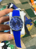 Vibepage Royal Blue Roman Numeral Silicone Strap Sport Elegance Edition – Royal Blue Dial Watch