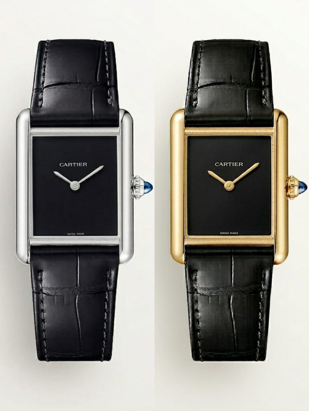 Vibepage Tank Must Minimalist Pure Black Dial Rectangular Leather Edition – simplistic Tank Watch