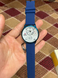 Vibepage Futuristic Skeleton Royal Blue & Silver Dial Sport Luxury Edition – Avant-Garde Silicone Watch